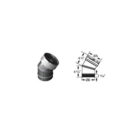 M&G DuraVent 5" DuraLiner 30 Degree Stainless Steel Elbow (SW) - 5DLR-E30