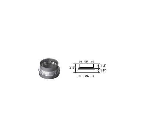 M&G DuraVent 5" DuraLiner Reducer (6"-5") - 5DLR-R6