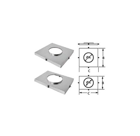 M&G DuraVent 6" DuraFlex SS Preformed Top Plate 13 x 13 - 6DFS-TPA