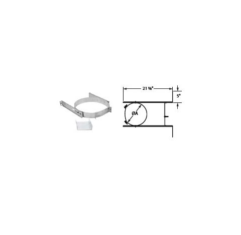 M&G DuraVent 6" DuraTech 6 and 8" DT Extended Adjustable Wall Strap - 6DT-AWSX