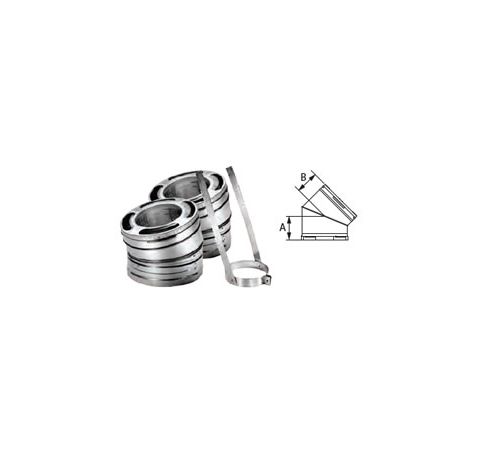 M&G DuraVent 6" DuraPlus 30 Degree Elbow Kit - SS (Includes: 2 Elbows and 1 Elbow Strap) - 6DP-E30KSS