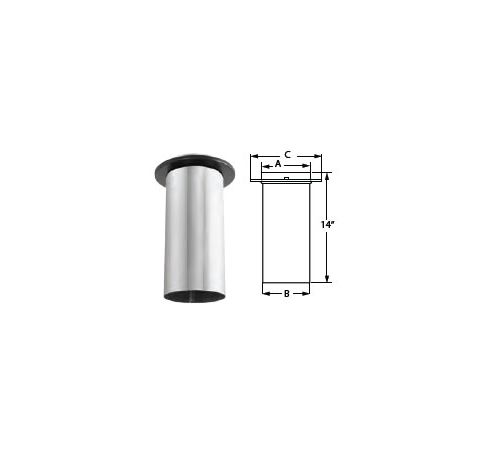 M&G DuraVent 6" DuraBlack Slip Connector SS with Trim - 6DBK-SCSS
