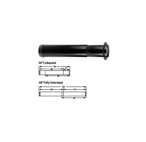 M&G DuraVent 6" DuraBlack 22 Gauge Telescoping Length 44"-68" - 6DBK-TLW