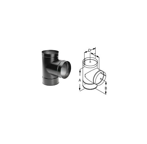 M&G DuraVent 6" DuraBlack 22 Gauge Tee - 6DBK-TW