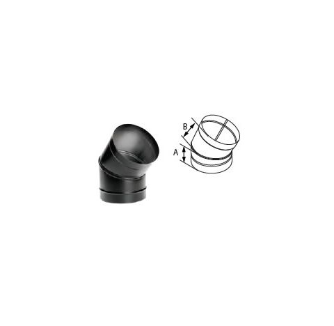 M&G DuraVent 6" DuraBlack 22 Gauge 45 Degree Elbow - 6DBK-E45W