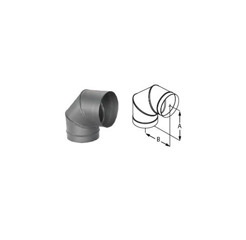M&G DuraVent 6" DuraBlack 22 Gauge 90 Degree Elbow - 6DBK-E90W