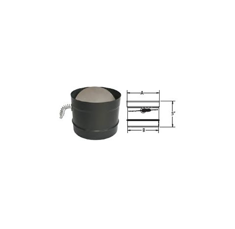 M&G DuraVent 6" DuraBlack 22 Gauge DB Damper Section - 6DBK-DSW
