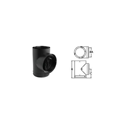 M&G DuraVent 8" CAS DuraTech Triple Wall Stove Pipe Tee - 8CAS-T