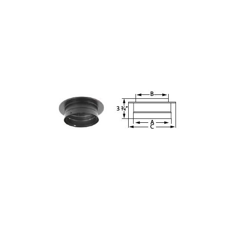 M&G DuraVent 8" DVL DVL/DuraBlack Chimney Adapter with Trim - 8DVL-ADT