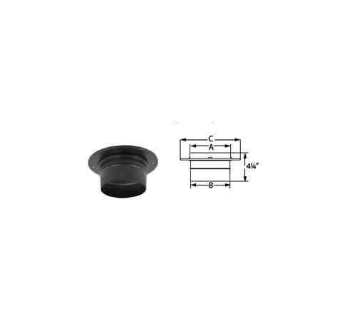 M&G DuraVent 8" DuraBlack Snap-Lock Adapter with Trim - 8DBK-ADSL