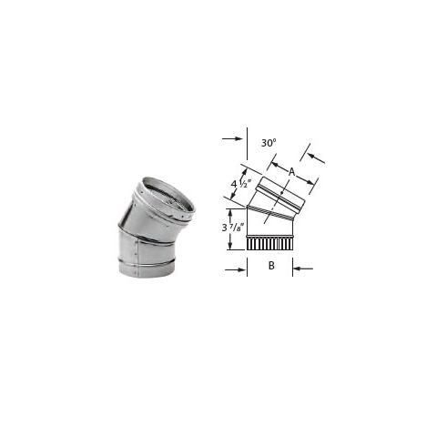 M&G DuraVent 8" DuraLiner 30 Degree Stainless Steel Elbow (SW) - 8DLR-E30SS
