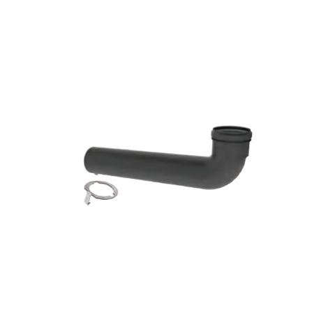 M&G DuraVent 2" PolyPro 90 Degree Elbow Extended UV Black with Locking Band - 2PPS-E90EBL
