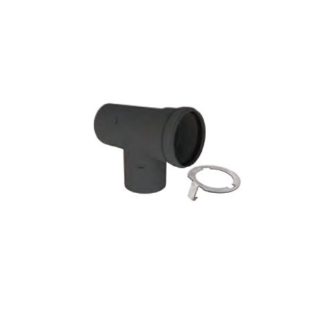 M&G DuraVent 2" PolyPro Tee UV Black with Locking Band - 2PPS-TBL