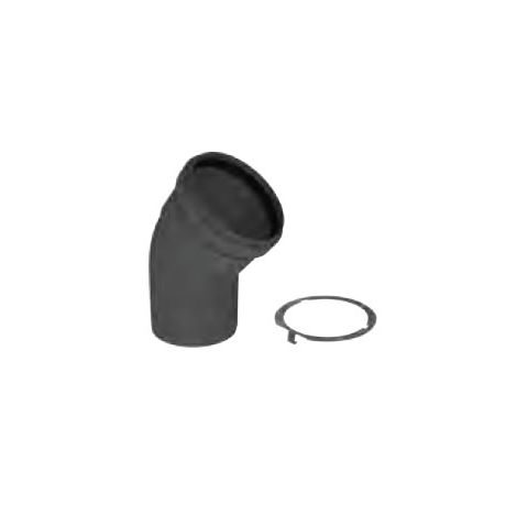 M&G DuraVent 3" PolyPro 45 Degree Elbow UV Black with Locking Band - 3PPS-E45BL