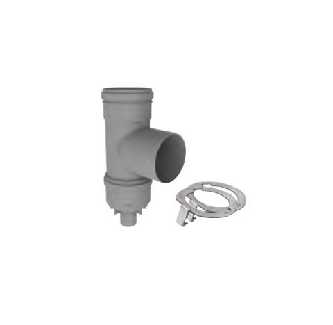 M&G DuraVent 3" PolyPro Tee Cap Drain with Locking Band - 3PPS-TCDL