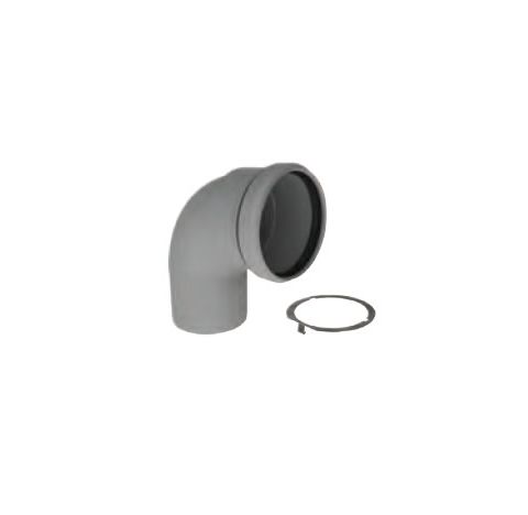 M&G DuraVent 4" PolyPro 90 Degree Elbow with Locking Band - 4PPS-E90L