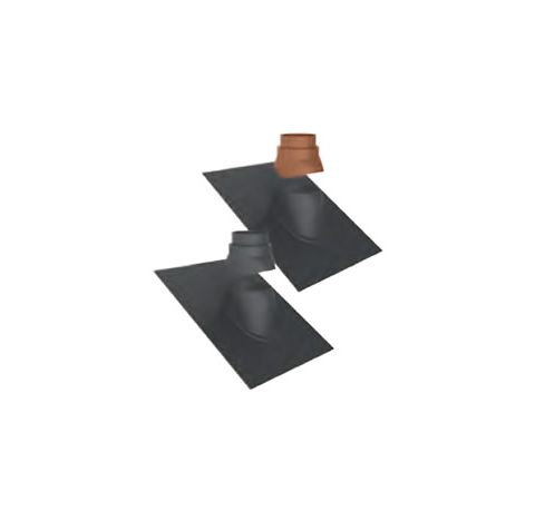 M&G DuraVent 4" PolyPro Adjustable Roof Flashing - terra-cotta 5/2-12/12 - 4PPS-F12-TC