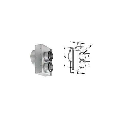 M&G DuraVent 4x6" DirectVent Pro Co-Axial/Co-Linear 3"x4" Adapter - 46DVA-GCL34