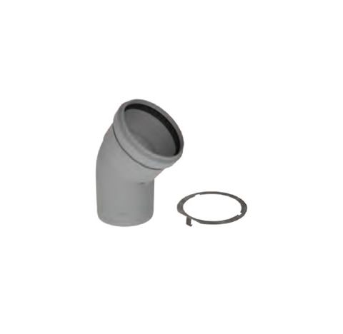 M&G DuraVent 6" PolyPro 45 Degree Elbow with Locking Band - 6PPS-E45L