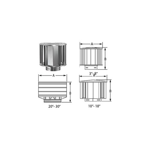 M&G DuraVent 6" Round Type B Gas Vent High-Wind Cap - 6GVVTH
