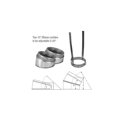 Selkirk MetalBest 7" Ultra-Temp 15 Degree Elbow Kit - 7T-EL15KIT