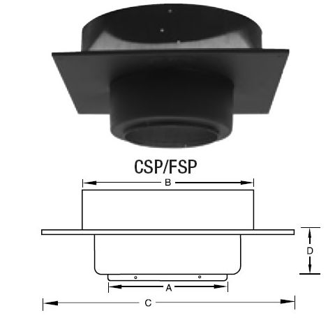 Selkirk MetalBest 6" Ultra-Temp Finish Support Package -Square 6T-FSP