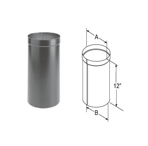 M&G DuraVent 8'' DuraBlack Oval to Round Adapter - 1875 // 8DBK-ADOR