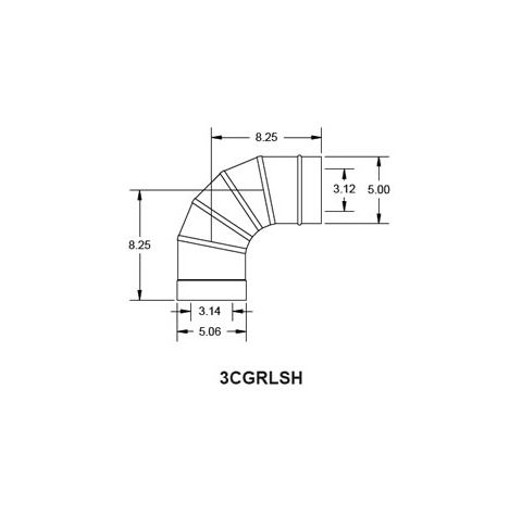 Metal-Fab Corr/Guard 3" D Rinnai LS Adapter, Horizontal - Value - 3CG