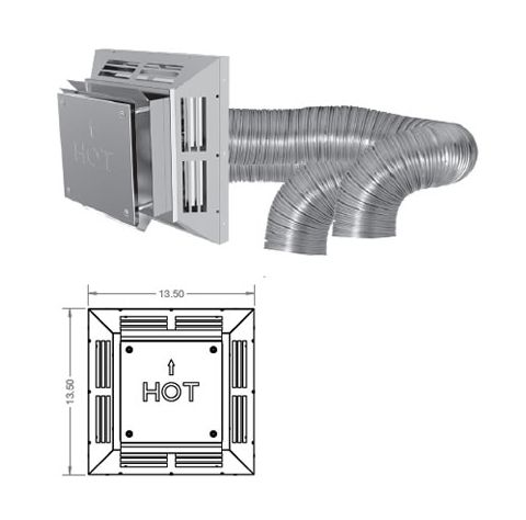 DuraVent 4x6 DirectVent Pro Horizontal 3x3 Vent Kit for DV Insert - 46DVA-HCL33