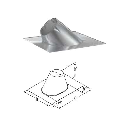 M&G DuraVent 6'' DuraTech Roof Flashing 0/12-6/12 - 9449 // 6DT-F6
