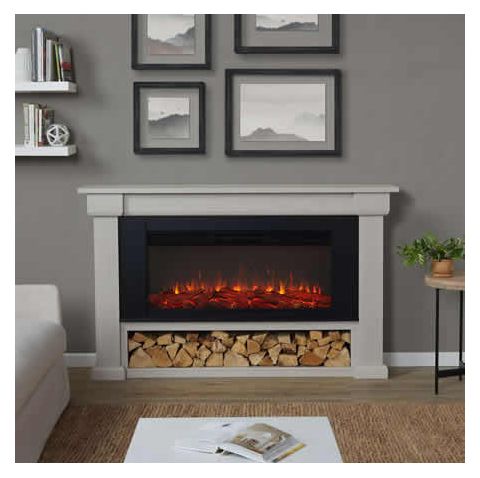 Real Flame Bristow Landscape Electric Fireplace in Bone White - 4770E-BNE