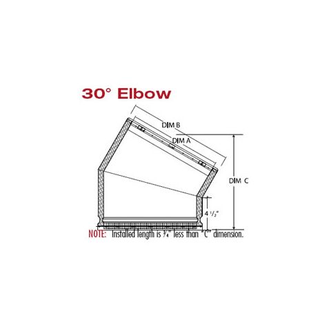Selkirk 18'' 30 Degree Elbow - Galva Temp - 218210G - 18GT-EL30