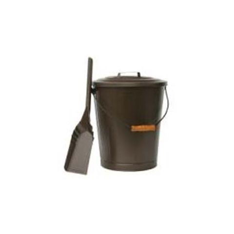 Uniflame Bronze Finish Ash Bin With Lid And Shovel - C-1726
