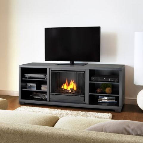 Real Flame Marco Ventless Gel Fireplace in Black - 5757-BK