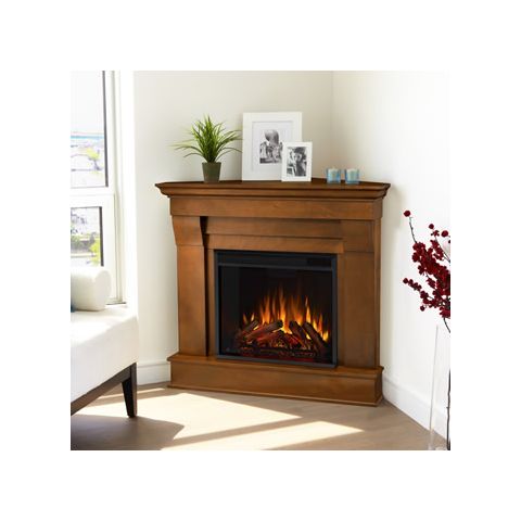 Real Flame Chateau Corner Electric Fireplace in Espresso - 5950E-E