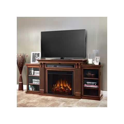 Real Flame Calie Entertainment Center Electric Fireplace in Dark Espresso - 7720E-DE