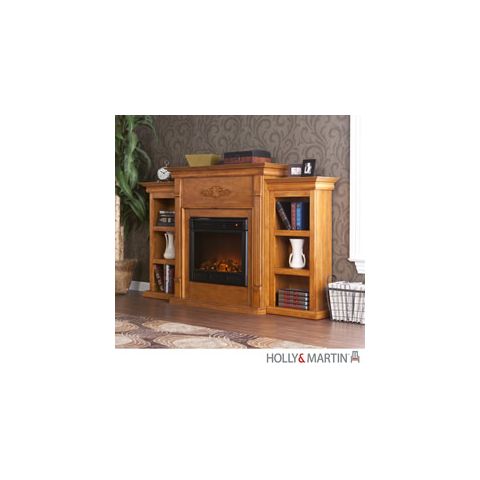Holly & Martin Fredricksburg Electric Fireplace w/ Bookcases-Oak - 37-104-023-9-25