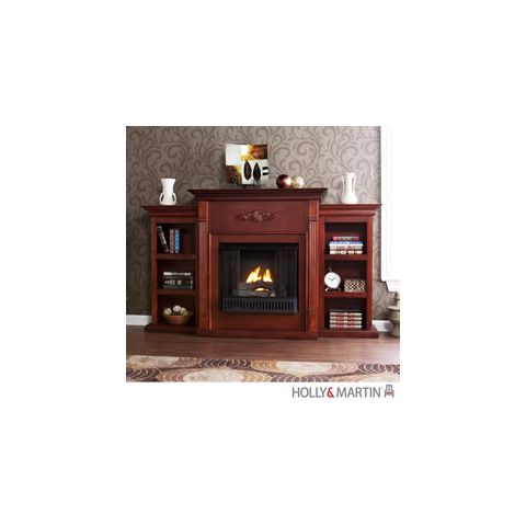 Holly & Martin Fredricksburg Gel Fireplace w/ Bookcases-Mahogany - 37-104-031-9-20