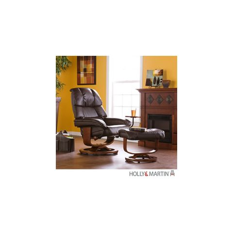 Holly & Martin Canyon Lake Leather Recliner and Ottoman-Brown - 85-056-046-1-04