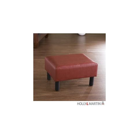 Holly & Martin Gerard Foot Stool-Red Leather - 75-108-053-3-30