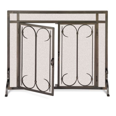 Pilgrim Iron Gate Burnished Black Operable Screen Door -Straight 18426