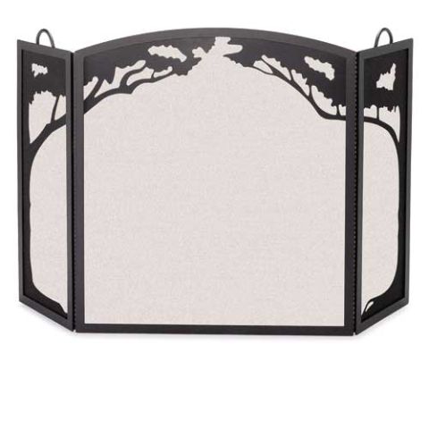 Pilgrim 3 Panel Grand Oak Screen - Black - 18209