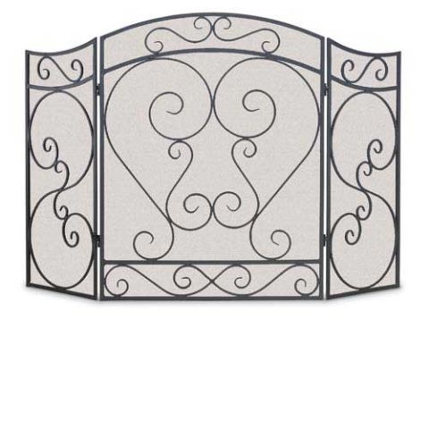 Napa Forge 3 Panel Country Scroll Screen - Black - 19204
