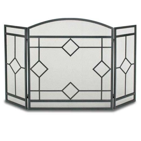 Napa Forge 3 Panel Art Nouveau Screen - Black - 19232