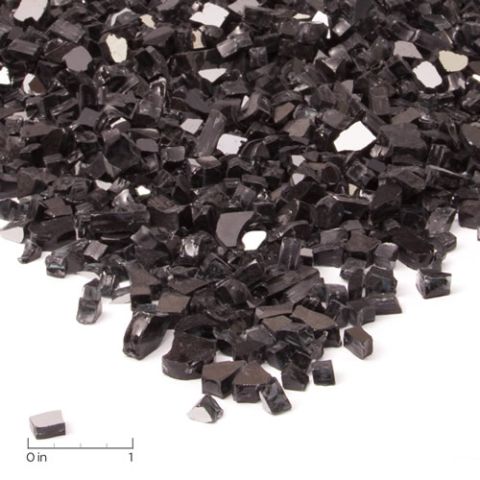 Real Flame Black Reflective Fire Glass - 10001-BKG