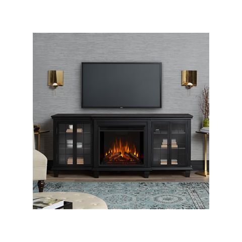 Real Flame Marlowe Electric Entertainment Fireplace in Black - 2770E-BK