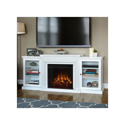 Real Flame Frederick Entertainment Center Electric Fireplace in White - 7740E-W