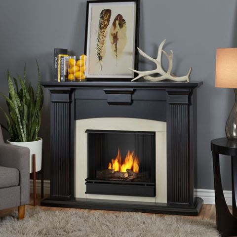Real Flame Adelaide Gel Fireplace in Blackwash - 7920-BW