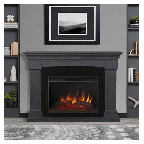 Real Flame Deland Grand Electric Fireplace in Gray - 8290E-GRY