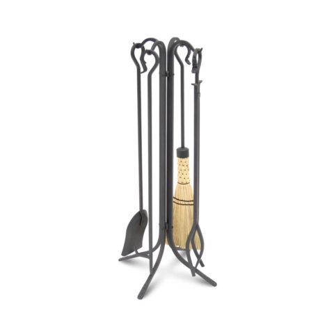 Pilgrim Forged Large Hearth Tool Set with Corn Broom - 18002CB